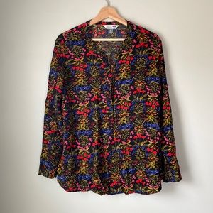 Old Navy black floral tunic top